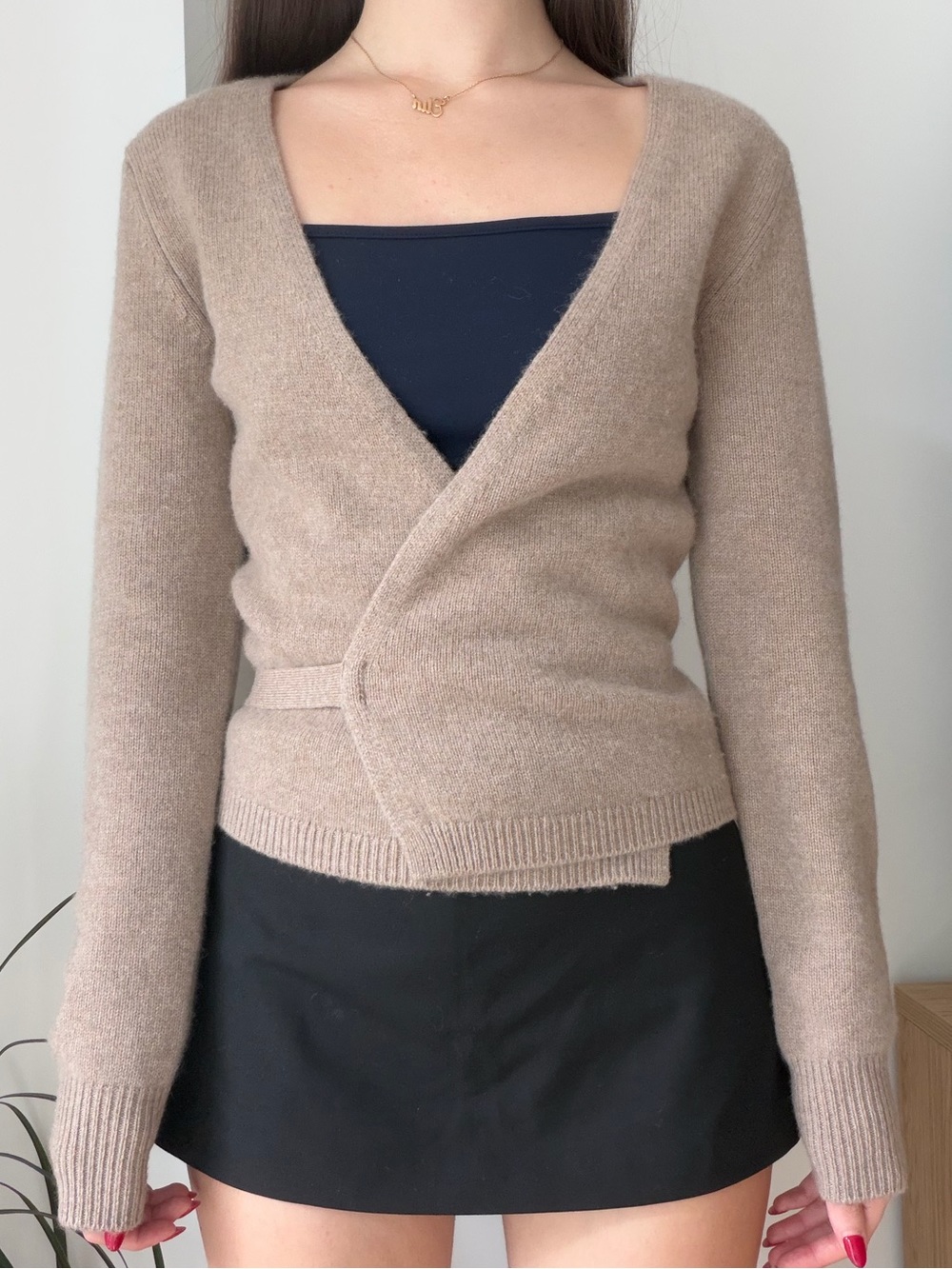 Aritzia Wilfred Wool Cashmere Wrap Sweater
